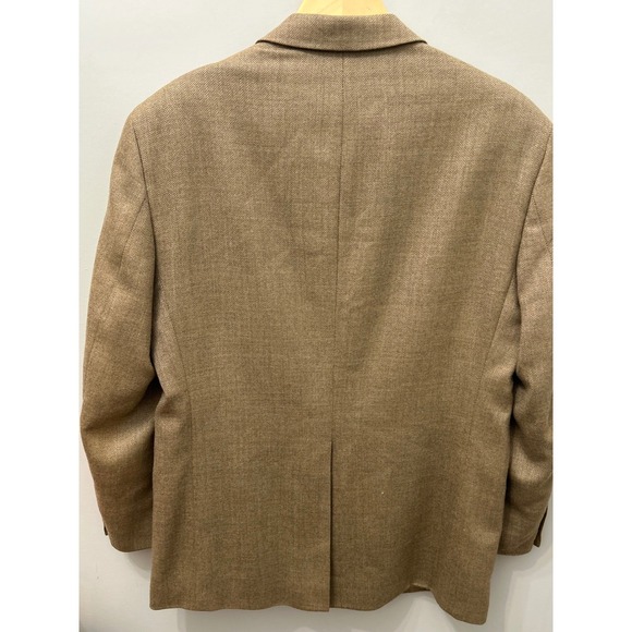Stafford Wool Blazer Tweed Tan Herringbone Soft Sport Coat Jacket 40S - Picture 12 of 13